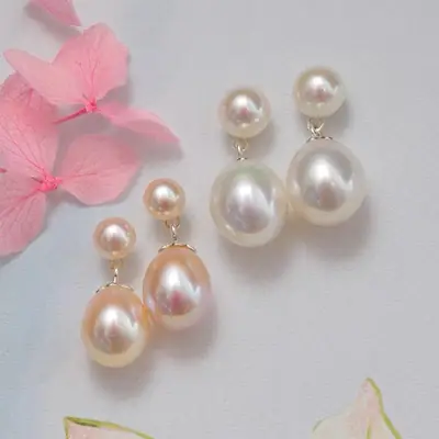 Classic Natural Freshwater Real Pearl Earrings 925 Silver