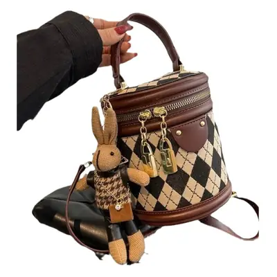 Retro Rhombus Bag for Girls Shoulder Crossbody