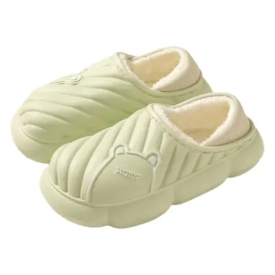 Waterproof Cotton Slippers for Women, Winter Outdoor Wear, 2026 New Model, Thickened, Warm, Closed Heel, Non-Slip, Solid Color Cotton Shoes for Men, Winter
