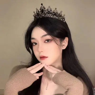 Black Crystal Bridal Tiara Crown for Girls
