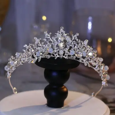 Princess Crown Hairband Diamond Bridal Accessory 14.5cm