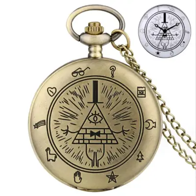 Retro Triangle Pocket Watch with One-Eye Devil Design