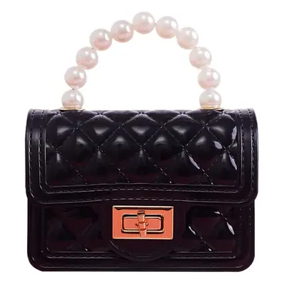 Purple Quilted Pearl Handbag for Girls