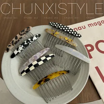 Acetate Hair Combs Female Side Reverse Insert Summer