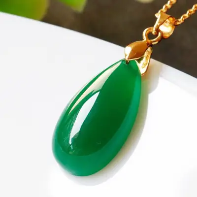 Green Jade Pendant Necklace for Women