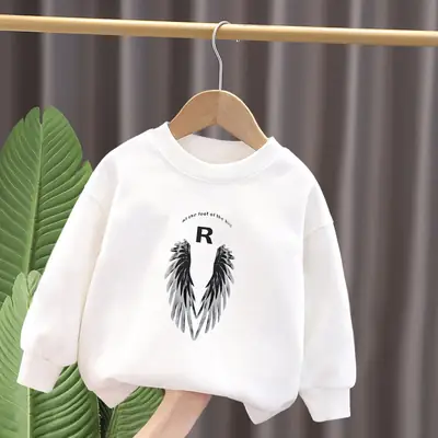 Children Cotton Sweater White R Wings 2023