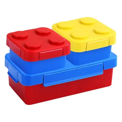 Creative building blocks bento box children student portable compartment lunch box Lego storage box portable toy food grade