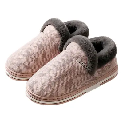 Elderly Fleece Slippers Autumn Winter Warm Pair