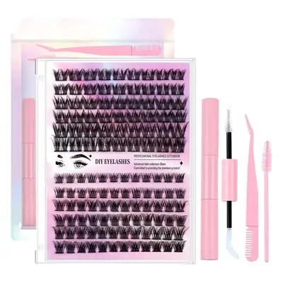 12-Row DIY Eyelash Set with D&K True Eyeliner