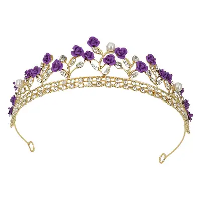 Princess Rose Flower Bridal Headdress Gold Plated