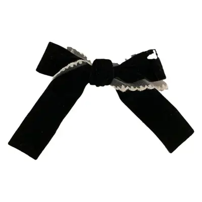 Black Lace Velvet Bow Hairpin for Girls