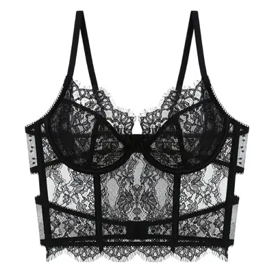 Ultra-Thin Cross-Lace Bra with See-Through Design