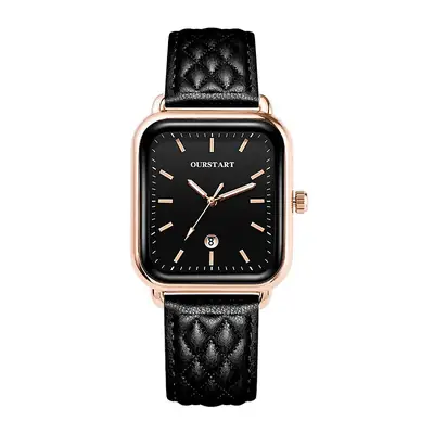 Korean Style Black Square Watch for Women