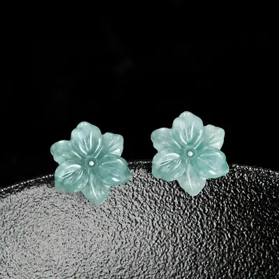 Jade Blue Water Orchid Earrings S925 Silver