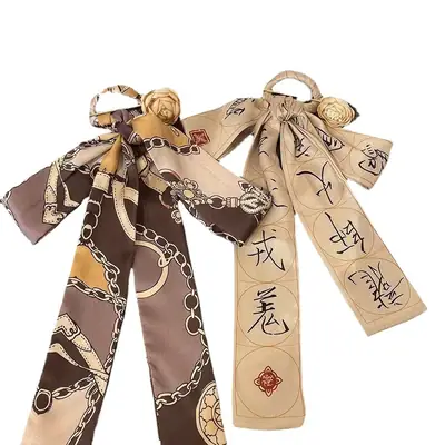 Thousand-character Hairpin Ribbon Tie Hair Band Back Pressure Simple Ancient Style Female Bow Modern Hanfu Headdress Updo Hairpin