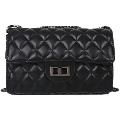 Women's Black Diamond Chain Crossbody Bag 2023