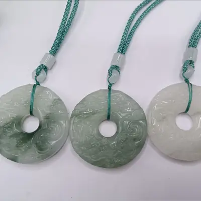 Tianshan Emerald Dragon Pendant with Green Tassel