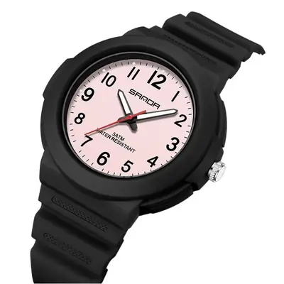 Sanda Black Quartz Watch for Men Women Sports Waterproof
