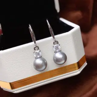 Zhuji Freshwater Pearl Earrings Classic Diana Ear Hook 7-8mm Simple Joker Wholesale Live Supply