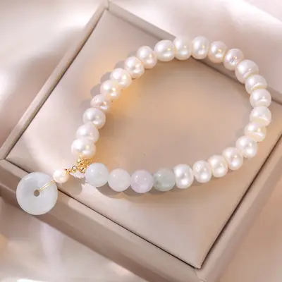 Korean Style Pearl Bracelet with Buckle for Women