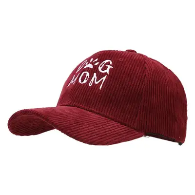 Black Embroidered Dog Mom Cap for Women