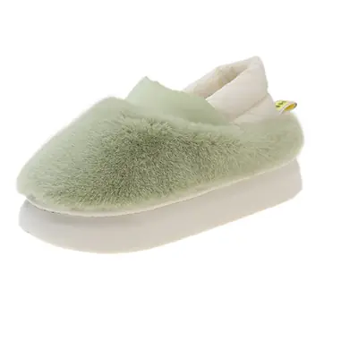 Fluffy Women's Slippers Winter Home Fleece Bow Decor