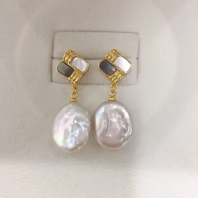 Natural Pearl Earrings Women S925 Sterling Silver
