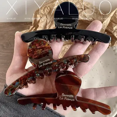 Oversized French Hair Clip Acetate Shark Design