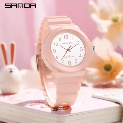 Sanda Electronic Quartz Watch for Men Women Black White