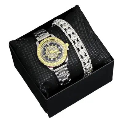 Women's Diamond-Embedded Steel Belt Watch