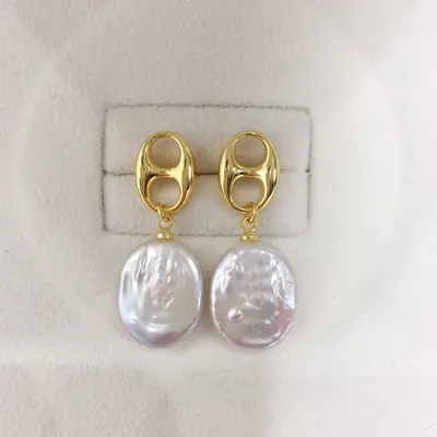 Natural FreShwater Baroque Pearl Earrings for Women