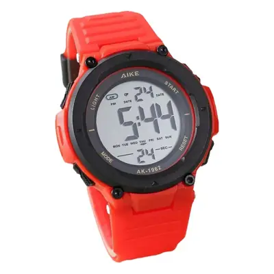 Aike1962 Men's Digital Clear Sports Watch Brown Strap