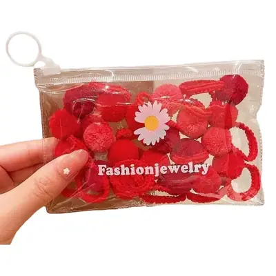 Candy Color Hair Balls & Bands Set for Girls