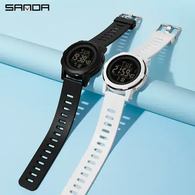 Sanda Digital Watch White 21:59 Display