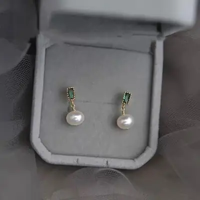 Gold Plated Pearl Earrings for Women Mini Elegant Design