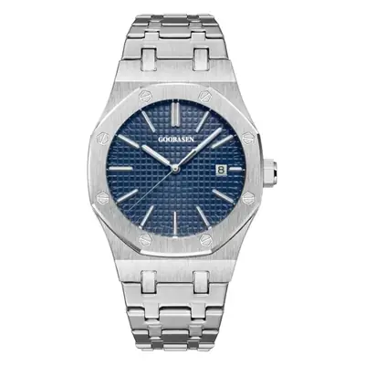 Men's Mechanical Watch with Blue Dial & Waterproof Design