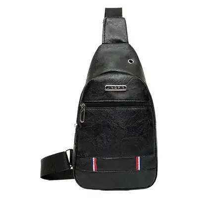 Brown PU Crossbody Bag for Men Casual Travel