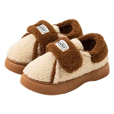 Women Winter Warm Cotton Slippers Brown Soft Non-Slip