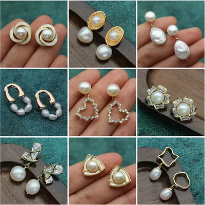 Luxury French Vintage Pearl Earrings for Women