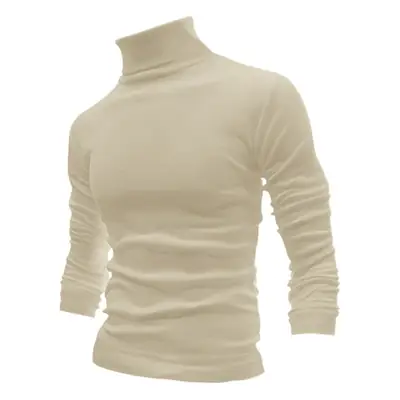 Men's Navy Cotton Turtleneck Sweater 2023 Winter Casual