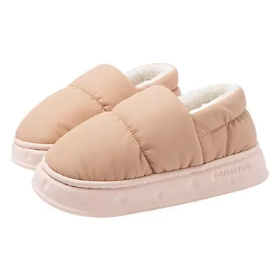 Latex-Covered Cotton Slippers for Women in Winter 2026, Plush, Warm, Waterproof, Non-Slip, Thick-Soled Outdoor Cotton Shoes for Men in Winter