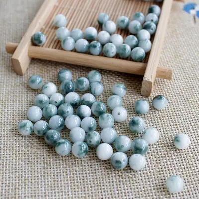 Floating Blue Jade Beads for DIY Bracelets
