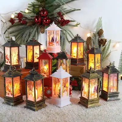 Christmas Wind Lamp Candle Lamp Night Light Snowman Decor