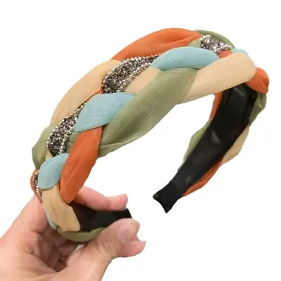 Women's Twist Retro Headband with Pearl Accents