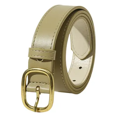 Brown Leather Belt with Gold buckle for Women