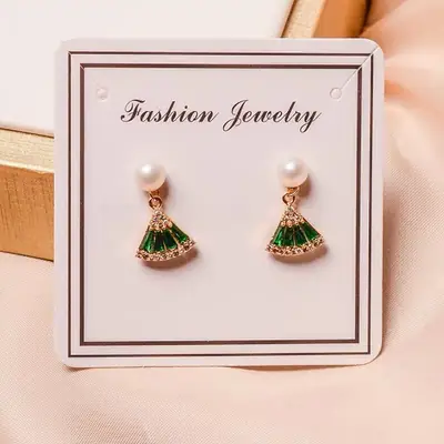 Natural Pearl French Fan Earrings for Women