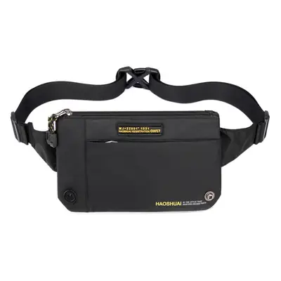 Men's Black Fanny Bag with Zipper Closure
