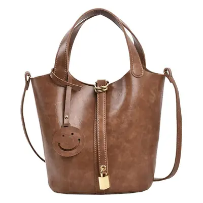 Women's Brown Leather Shoulder Bag 2023 Retro Style