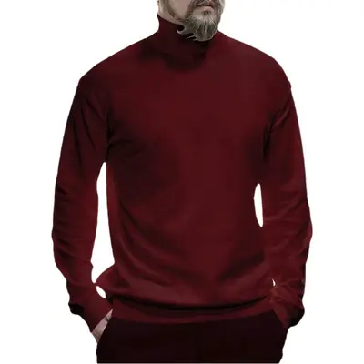 Men's Grey Half Turtleneck Long Sleeve Knitwear