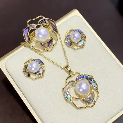TikTok 3Pc Pearl Earring Set Gold Plated Women